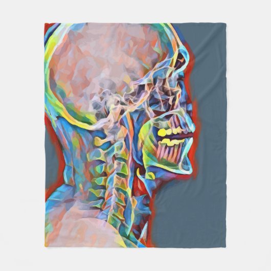 Menselijk skelet Abstracte anatomiekunst Fleece Deken (Voorkant)