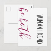 Menselijk. Soort. Wees allebei. Briefkaart (Voorkant / Achterkant)