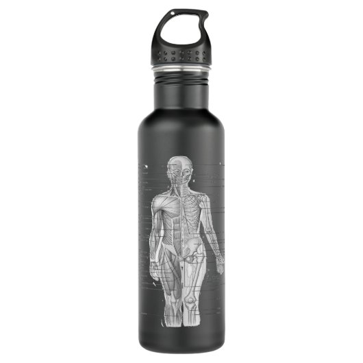 Menselijk spierAnatomieontwerp Gift Idea Waterfles (Voorkant)