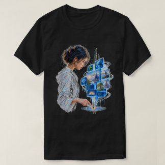 Menselijke Aanraking AI Interface Creatieve Techno T-shirt