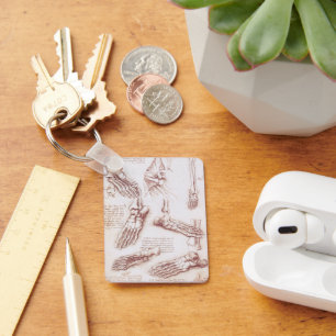 Menselijke anatomie Botten van Leonardo da Vinci Sleutelhanger