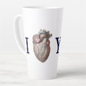 menselijke anatomie, ik hou van je latte mok (Linkerhoek)