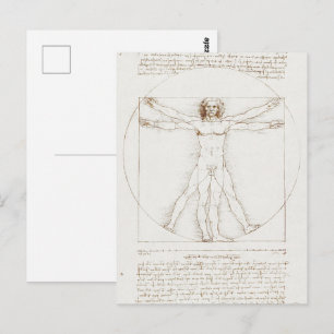 Menselijke anatomie: Vitruviaans Man door Leonardo Briefkaart