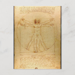 Menselijke anatomie, Vitruviaans Man van Leonardo  Briefkaart