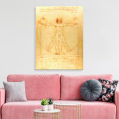 Menselijke anatomie, Vitruviaans Man van Leonardo  Canvas Afdruk (Insitu (Woonkamer))