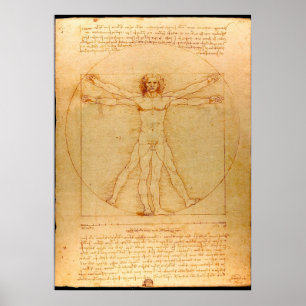 Menselijke anatomie, Vitruviaans Man van Leonardo  Poster