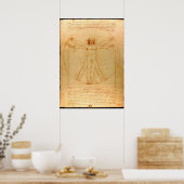 Menselijke anatomie, Vitruviaans Man van Leonardo  Poster (Keuken)