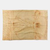 Menselijke anatomie, Vitruviaans Man van Leonardo  Theedoek (Horizontaal)