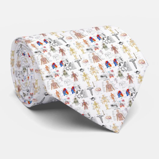 Menselijke anatomiekaarten stropdas (Opgerold)