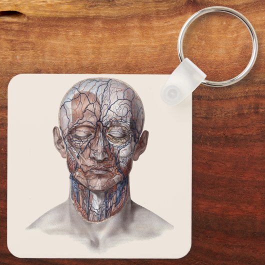  menselijke anatomiewetenschap, hoofd Throat Nose Sleutelhanger (Achterkant)