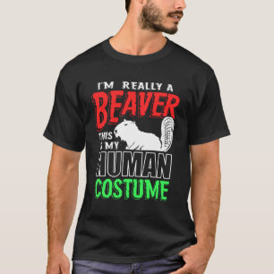 Menselijke Bever Kostuum T-shirt