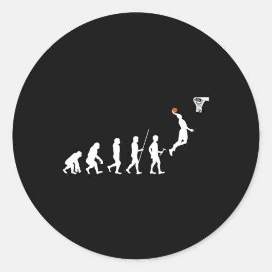 Menselijke evolutie Bysketbyll Ronde Sticker (Voorkant)
