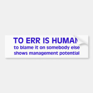 Menselijke fout bumpersticker
