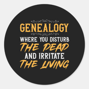 Menselijke genealogie waar de regering wordt gesto ronde sticker