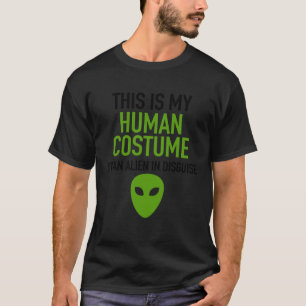 Menselijke Halloween kostuum in echt een buitenaar T-shirt