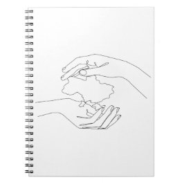 Menselijke handen beschermen Oekraïne. Oekraïens Notitieboek