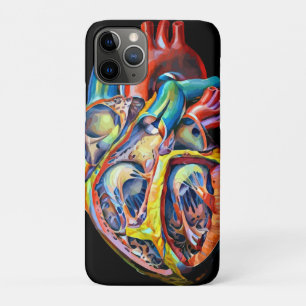 menselijke hartbiologie - anatomie - abstracte kun iPhone 11 pro hoesje
