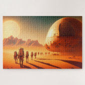 Menselijke kolonisatoren Ruimteschip op Mars Sci-F Legpuzzel (Horizontaal)