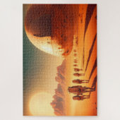 Menselijke kolonisatoren Ruimteschip op Mars Sci-F Legpuzzel (Verticaal)