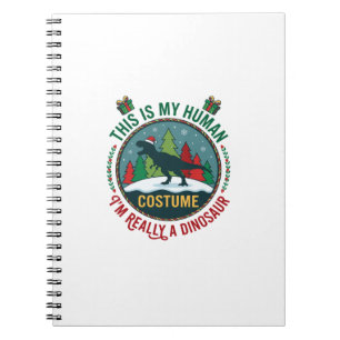 Menselijke Kostuum Dinosaurus Kerstmis Sinterklaas Notitieboek