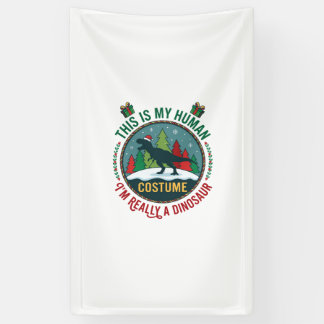 Menselijke Kostuum Dinosaurus Kerstmis Sinterklaas Spandoek