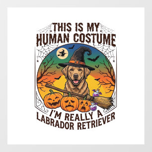 Menselijke Kostuum Labrador Retriever Halloween He Raamsticker