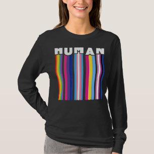 Menselijke LGBT-Q Pride Vlag Gay Bi Interseksuele T-shirt