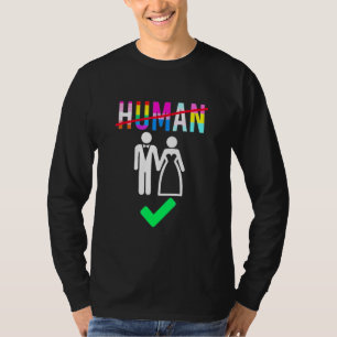 Menselijke LGBT vlag Gay Pride maand voor de juist T-shirt