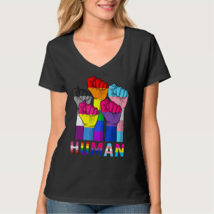 Menselijke macht eerste lgbt gay lesbische transge t-shirt