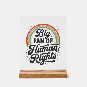 Menselijke Rechten Retro Regenboog Vector T-Shirt  Acryl Bord