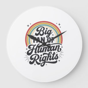 Menselijke Rechten Retro Regenboog Vector T-Shirt Grote Klok