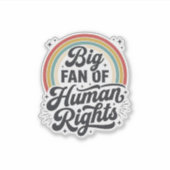 Menselijke Rechten Retro Regenboog Vector T-Shirt Sticker (Voorkant)