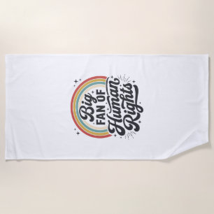 Menselijke Rechten Retro Regenboog Vector T-Shirt  Strandlaken