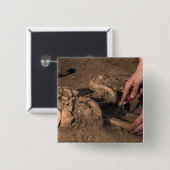 Menselijke resten vierkante button 5,1 cm (Voorkant /achterkant)