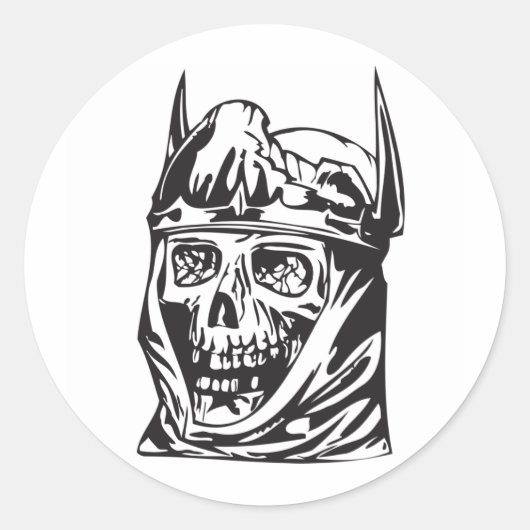 Menselijke schedel 137 ronde sticker (Voorkant)