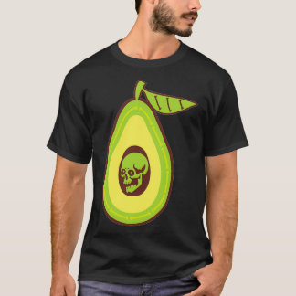 Menselijke schedel denkt aan avocado t-shirt