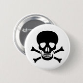 Menselijke schedel ronde button 5,7 cm (Voorkant /achterkant)