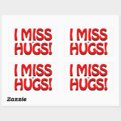 Menselijke warmte-expressie (ik mis knuffels!) rechthoekige sticker (Vel)