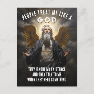 Mensen behandelen me als een God - goddelijk grapp Briefkaart