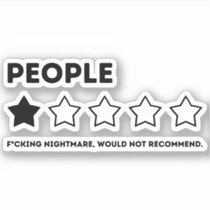 Mensen beoordelen, één ster, niet aanbevelen sticker