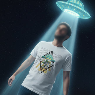 Mensen bestaan niet grappig Geek Ufo Alien Graphic T-shirt