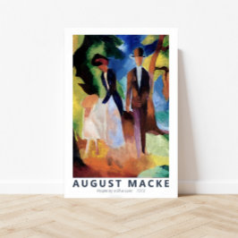 Mensen bij een Blauw Meer 1913 door August Macke P Poster