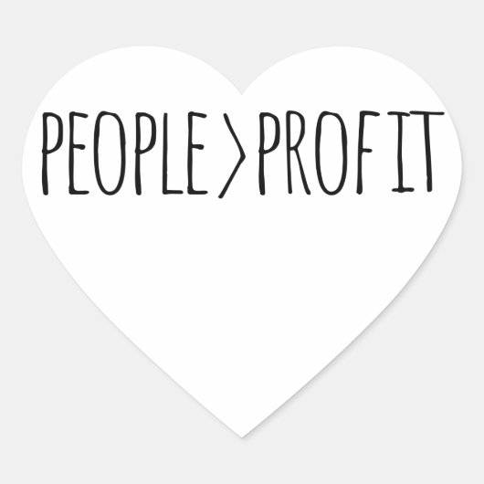 Mensen boven de winst hart sticker (Voorkant)