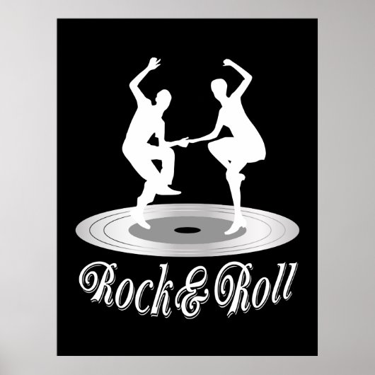 Mensen dansen rock en roll poster (Voorkant)