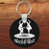 Mensen dansen rock en roll sleutelhanger (Voorkant)