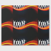 Mensen dansen silhouetten inpakpapier (Vlak)