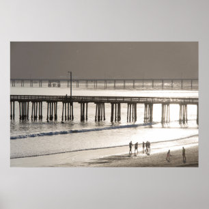 Mensen die Avila Beach eten Poster