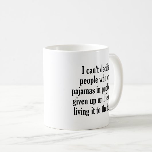 Mensen die pyjama's in het openbaar Draag Koffiemok (Voorkant rechts)