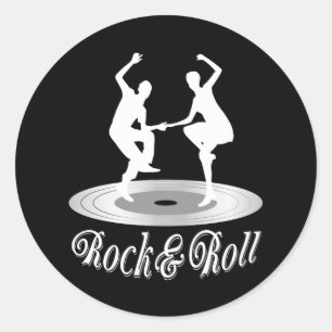 Mensen die Rock and roll dansen Ronde Sticker