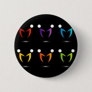 Mensen die samen eenheid tonen ronde button 5,7 cm